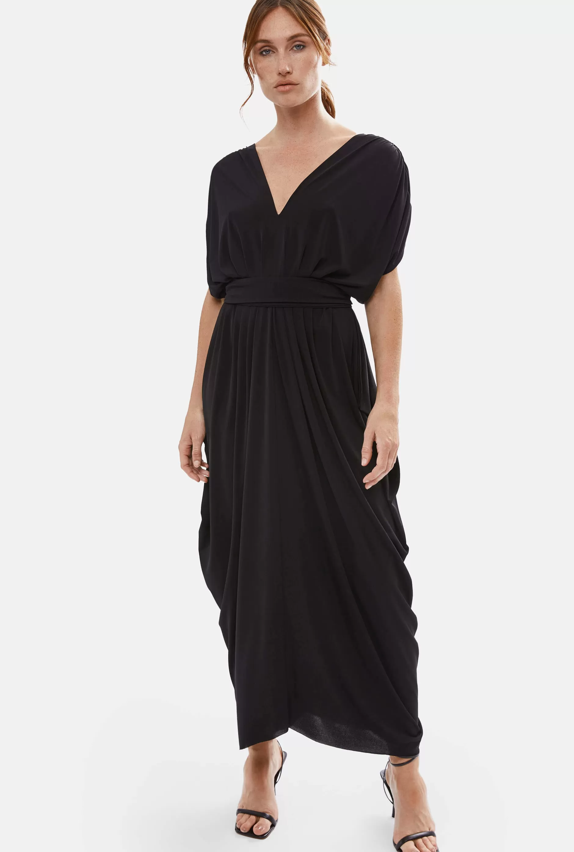 Batwing Pleated Maxi Dress Black^James Lakeland Clearance