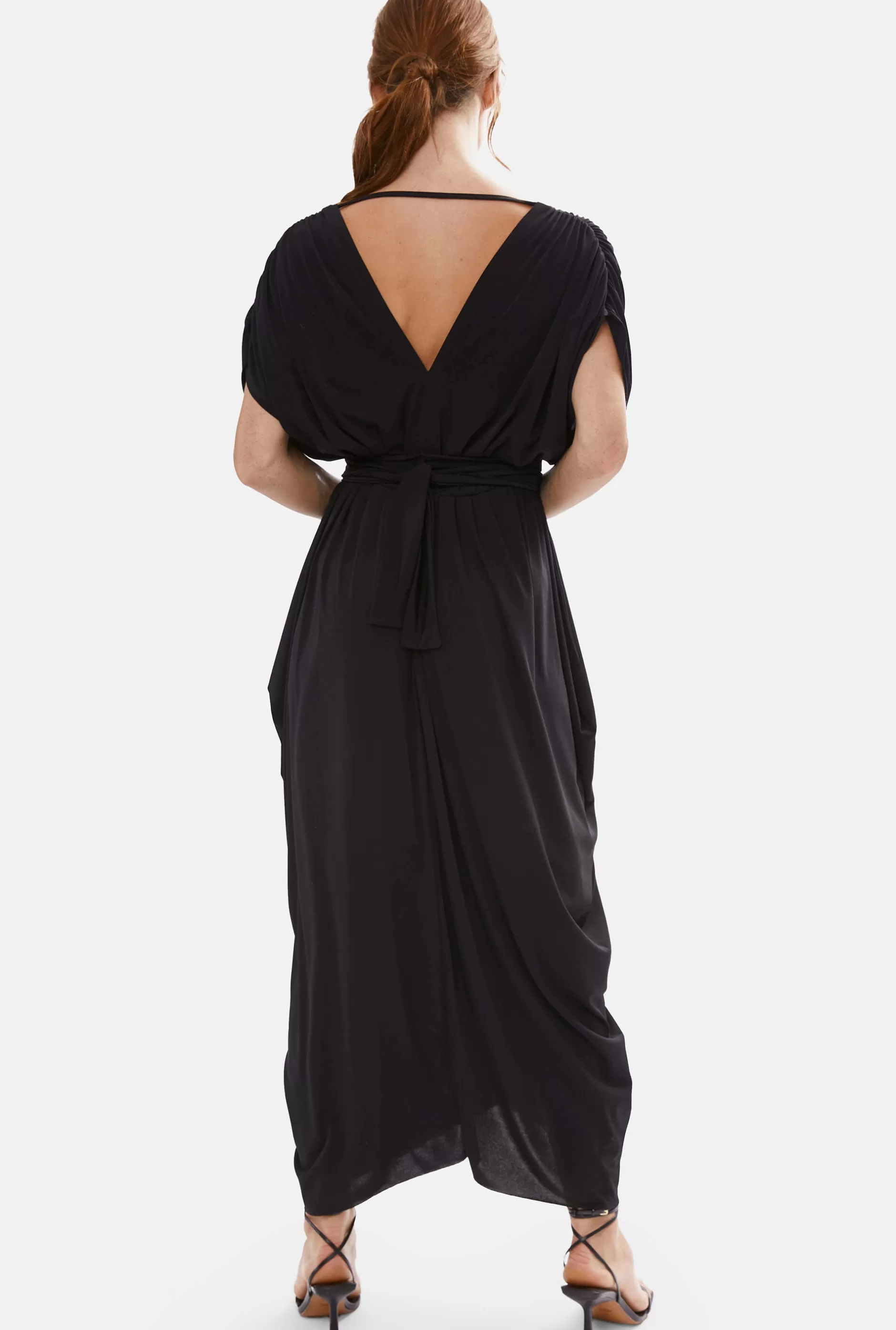 Batwing Pleated Maxi Dress Black^James Lakeland Clearance