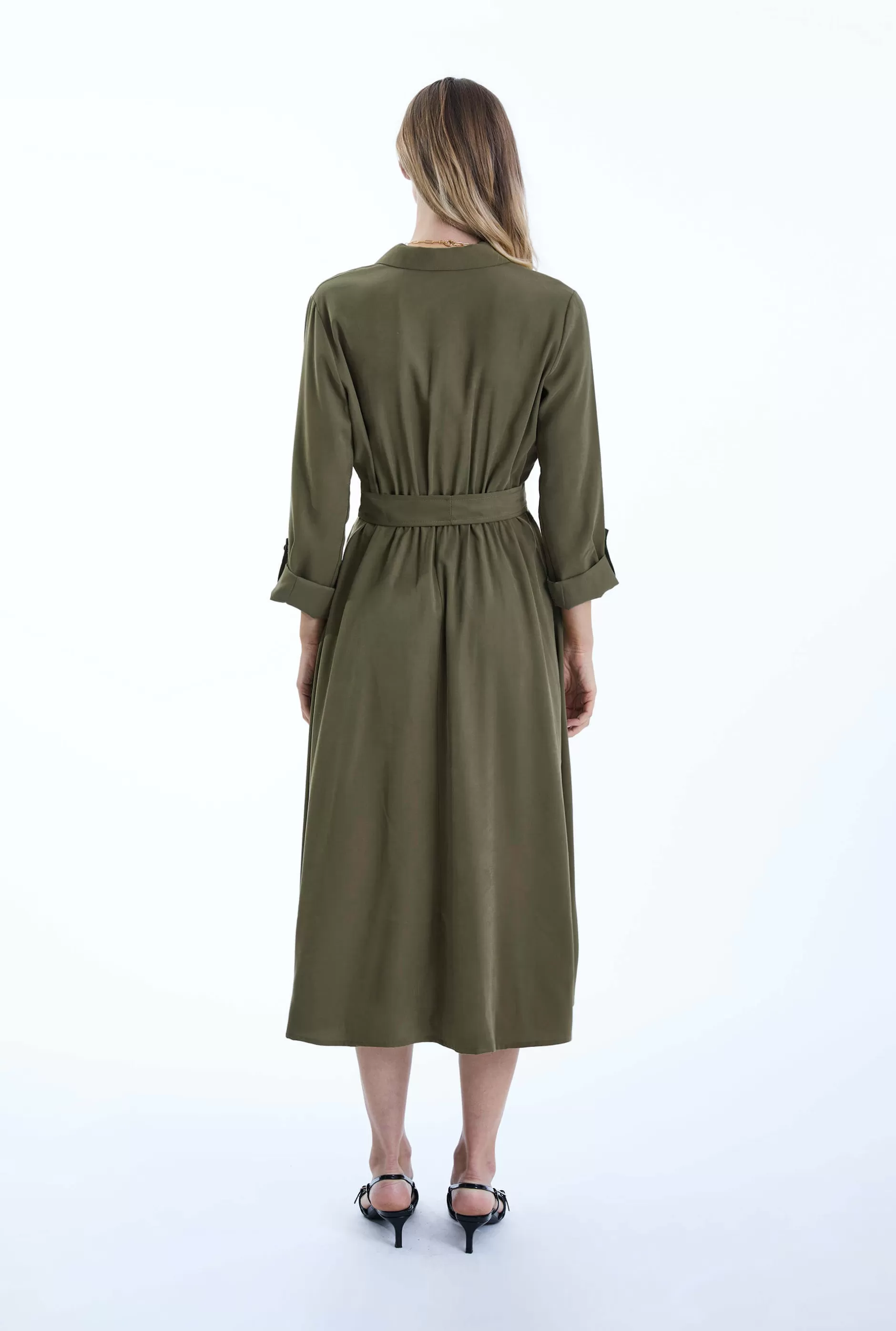 Belted Green Suit Midi Dress^James Lakeland Cheap