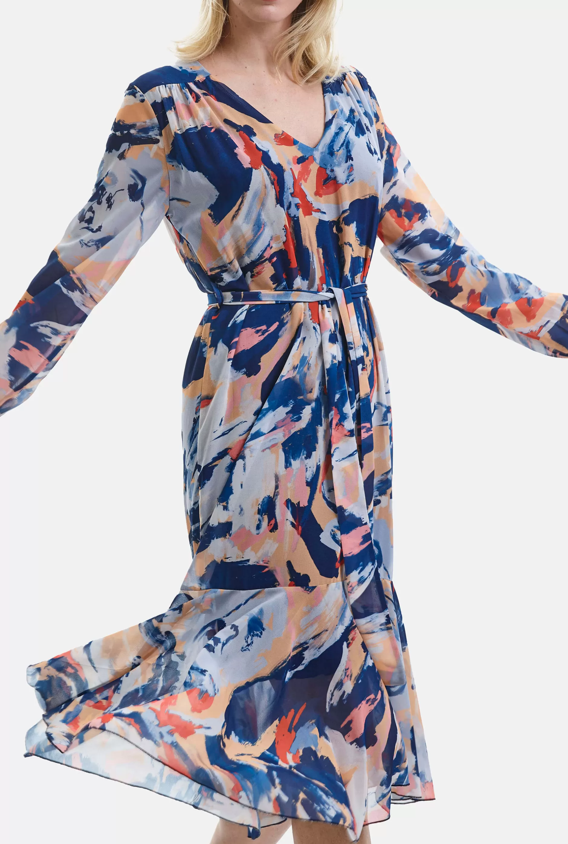 Belted Midi Dress Blue^James Lakeland Clearance