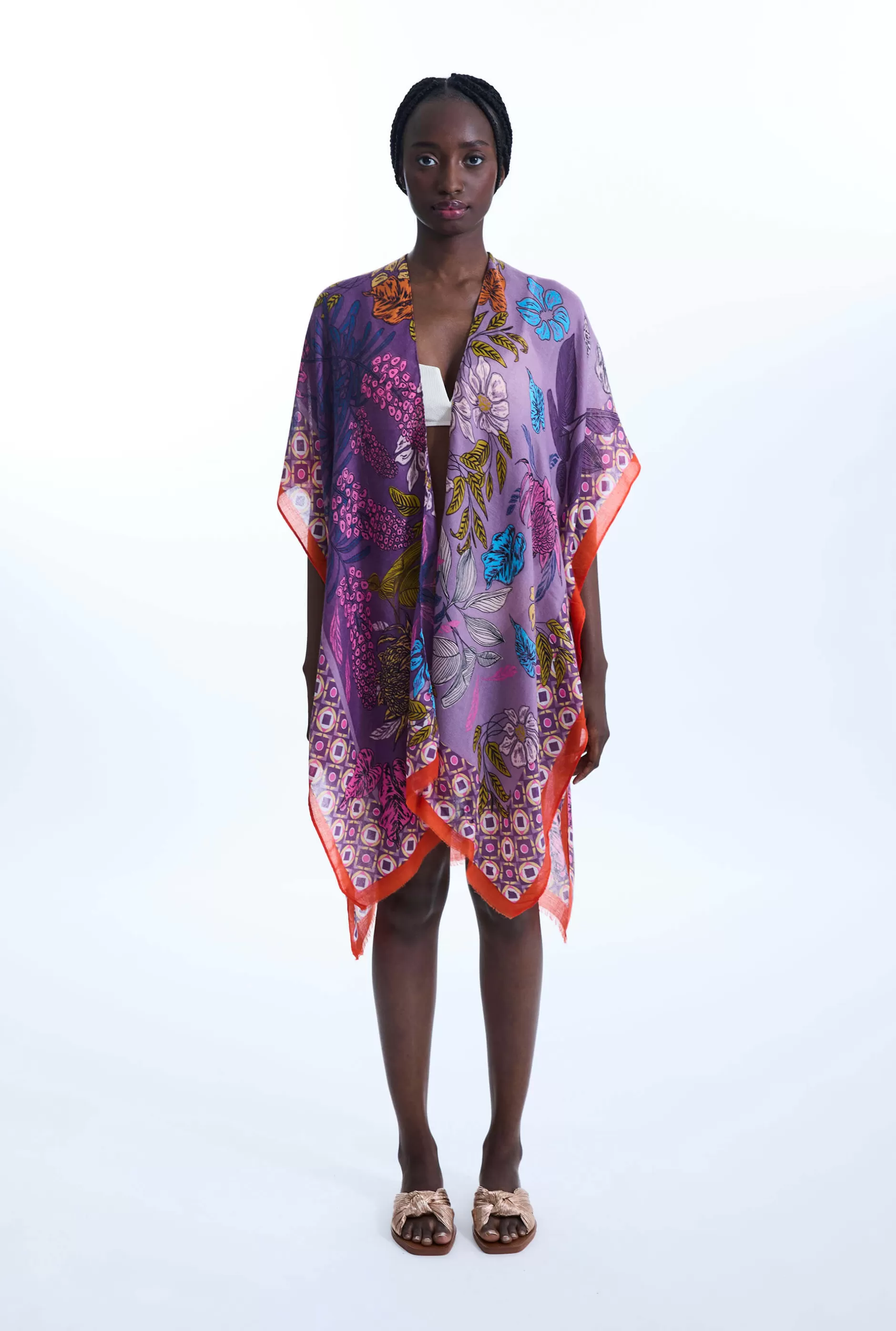 Botanical Print Kaftan Purple^James Lakeland New