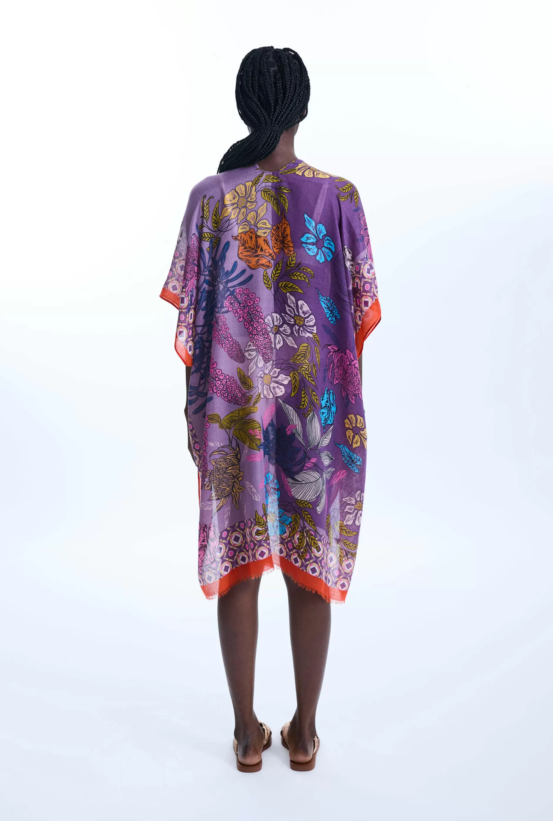 Botanical Print Kaftan Purple^James Lakeland New