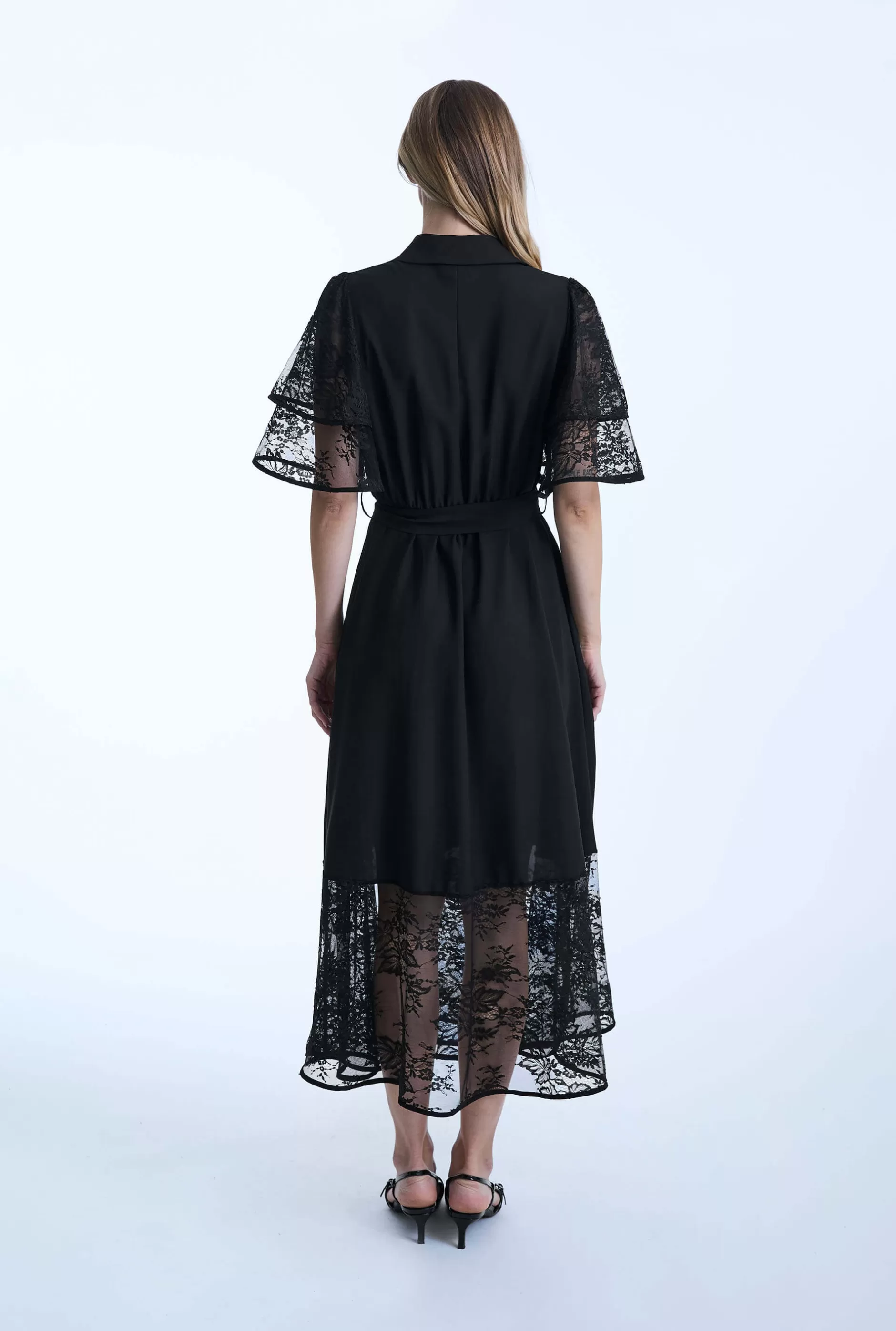 Front Lace Ruffle Midi Dress^James Lakeland Outlet