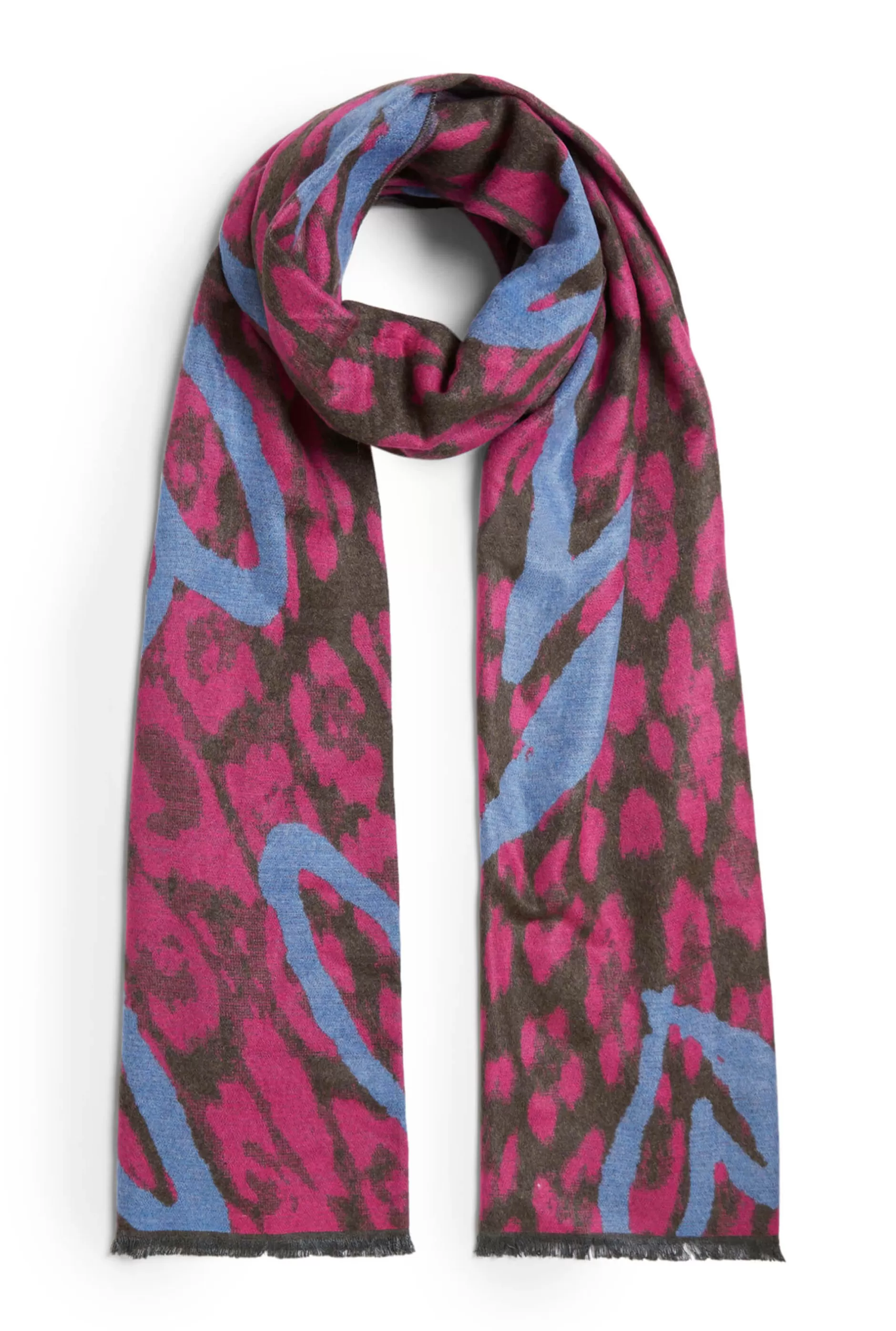 Heart Detail Leopard Print Scarf Pink^James Lakeland Fashion