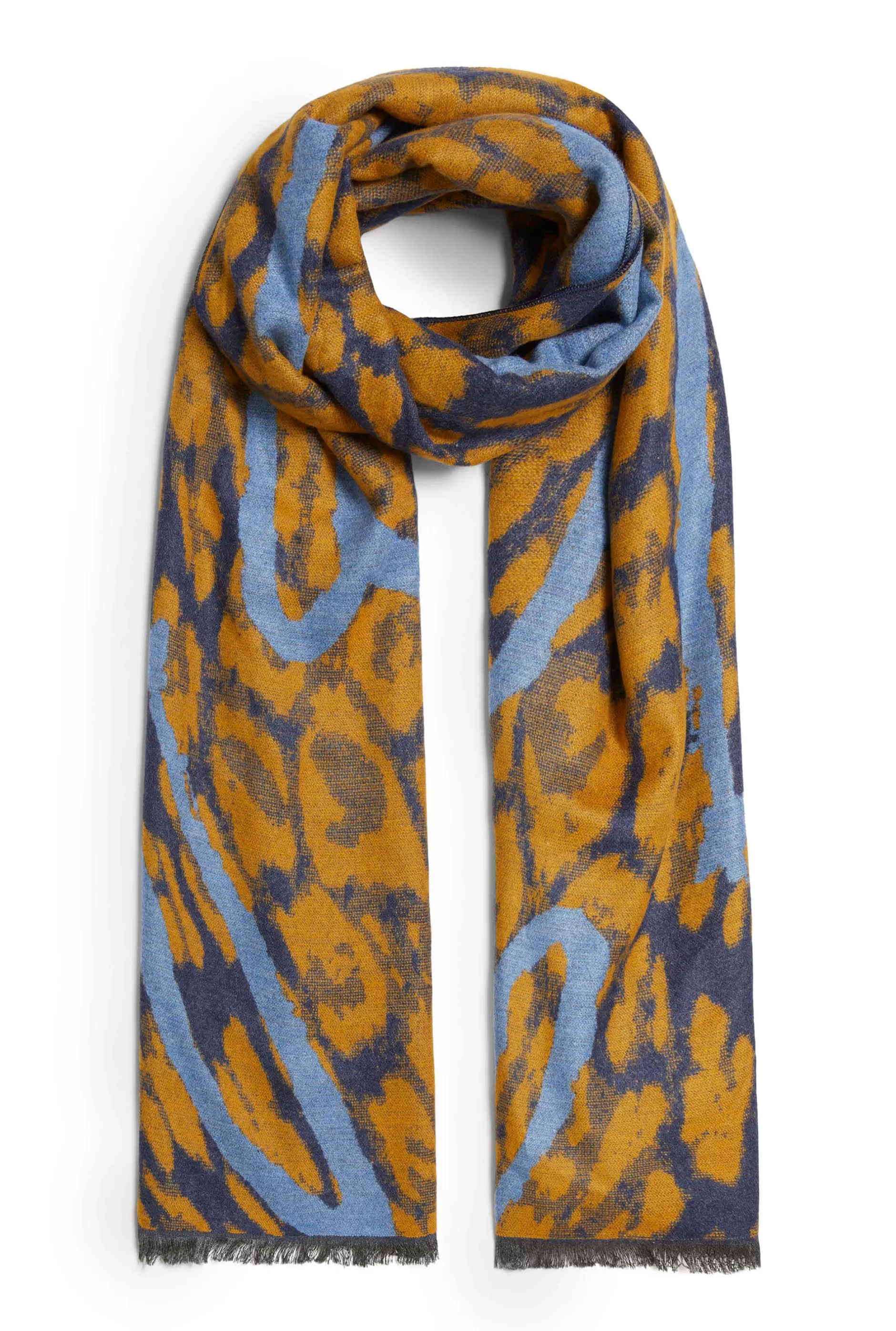 Heart Detail Leopard Print Scarf Yellow^James Lakeland Flash Sale