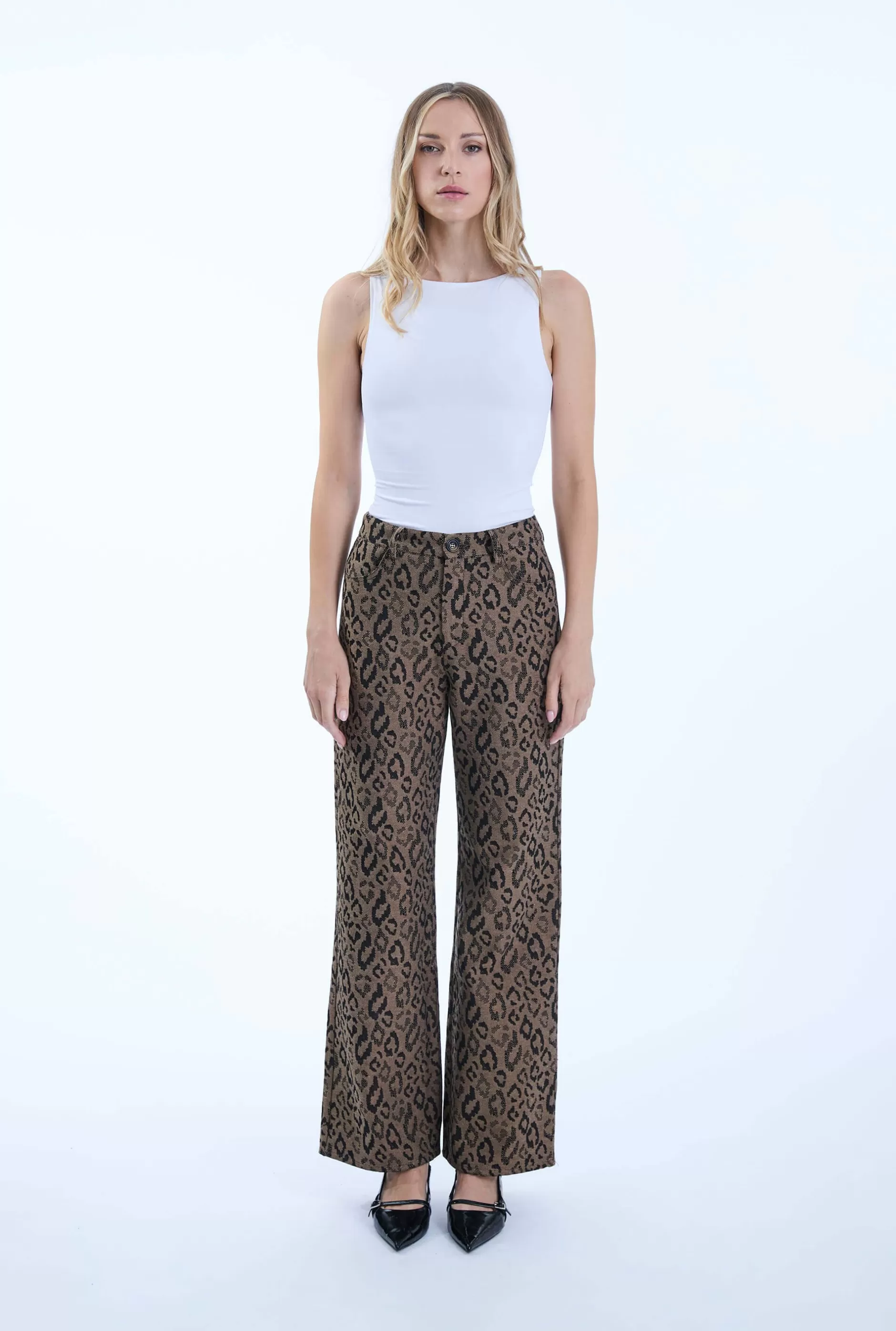 Leopard Print Detail Trousers^James Lakeland Flash Sale