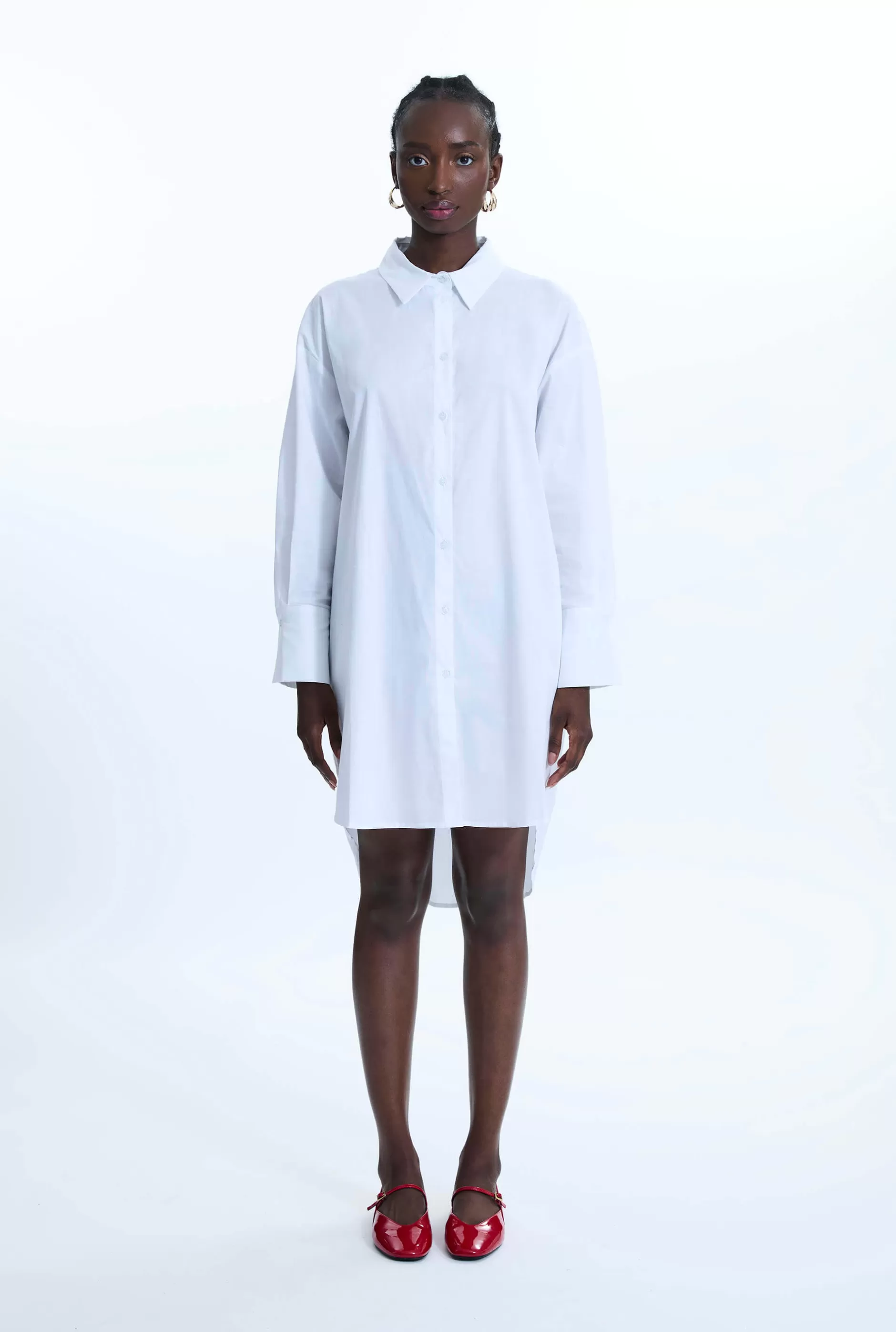 Oversized Plain Shirt White^James Lakeland Shop