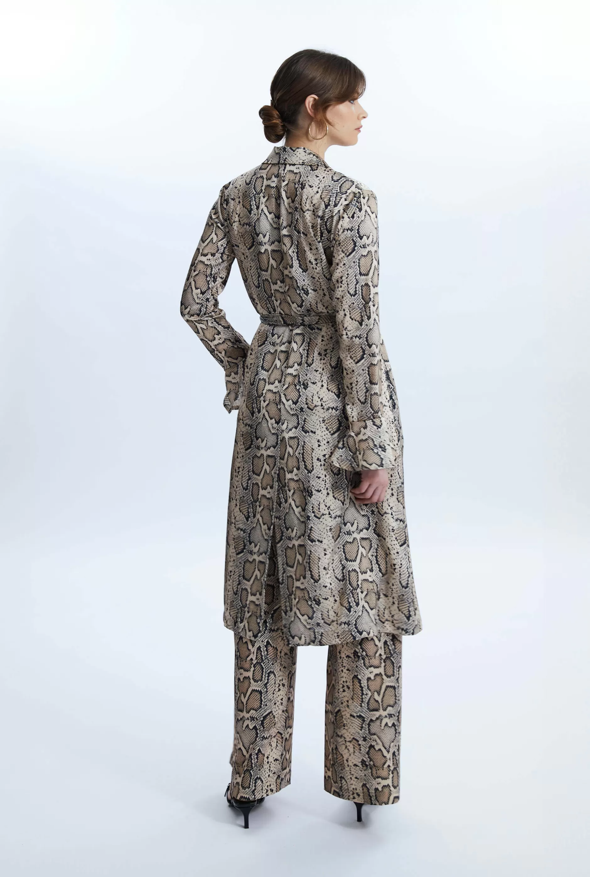 Python Print Wrap Shirt Dress Beige^James Lakeland Best