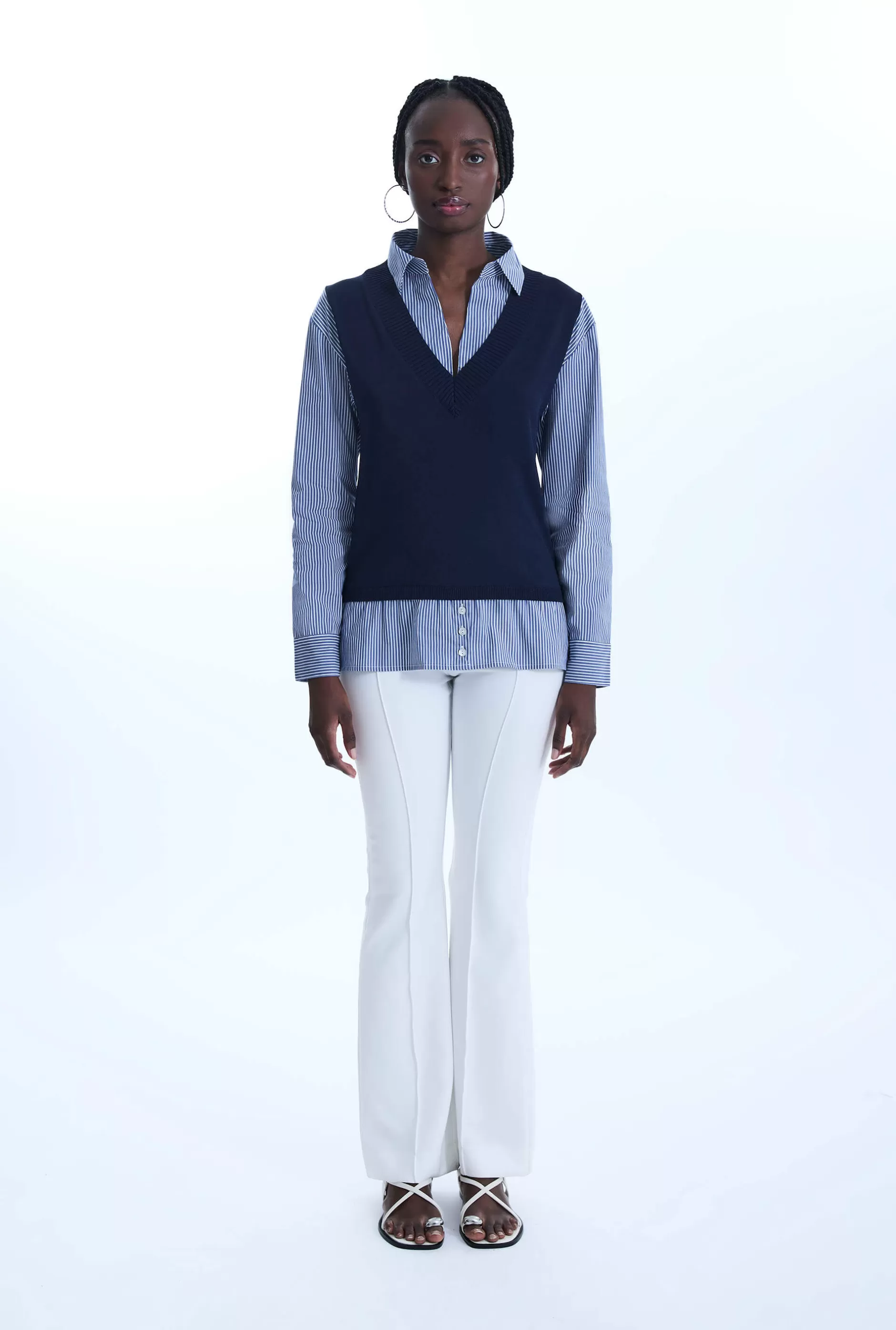 Vest Over Shirt Top^James Lakeland Fashion