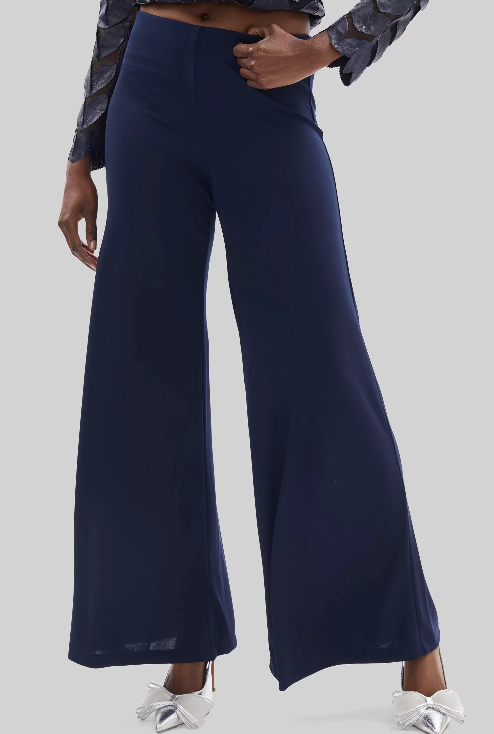 Wide Leg Palazzo Trousers Navy^James Lakeland Fashion