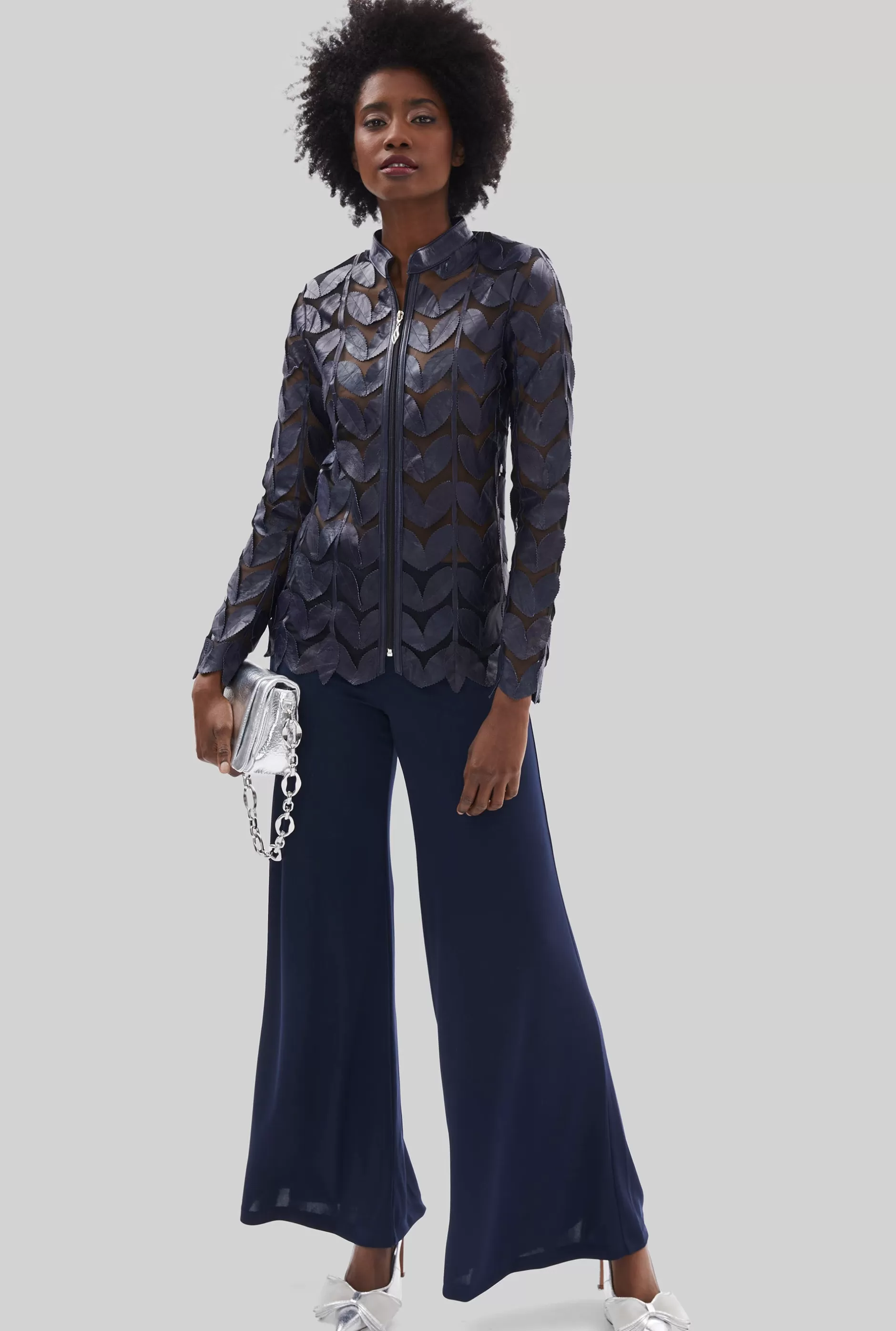 Wide Leg Palazzo Trousers Navy^James Lakeland Fashion